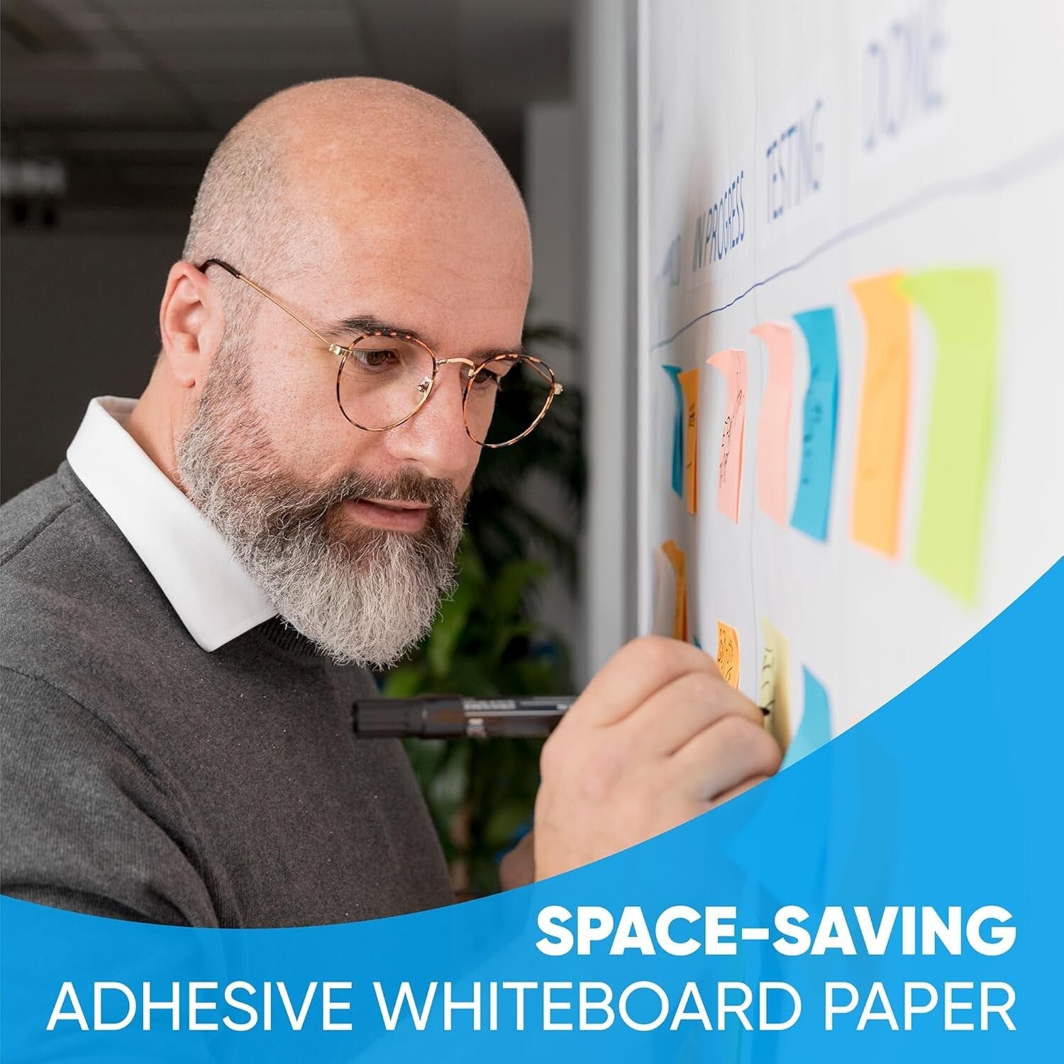 60" x 36" Magnetic Dry Erase Wall Sticker - Peel and Stick Creative Solution