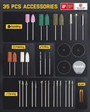Load image into Gallery viewer, Versatile 4V Mini Rotary Tool Kit with Revostor Hub and 25,000 RPM Performance