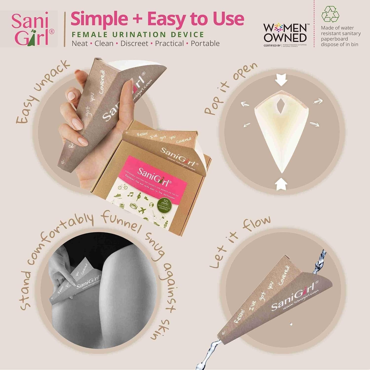 Eco-Friendly Female Urination Device - Compact Pee Funnels for Travel & Camping