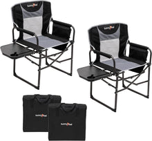 Load image into Gallery viewer, Portable Camping Directors Chair with Side Table - Ideal for Fishing &amp; Picnics