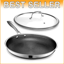 Load image into Gallery viewer, Induction-Compatible 12-Inch Frying Pan with Nonstick Coating &amp; Glass Lid