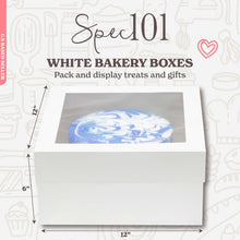 Load image into Gallery viewer, Sturdy Flip-Top Cake Boxes with Window Display - Perfect for 12-Inch Creations