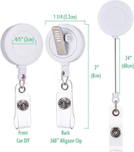 Load image into Gallery viewer, Bulk 100 White Retractable ID Badge Reels with 24-Inch Cord - Office &amp; School