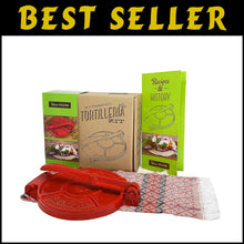 Load image into Gallery viewer, Deluxe Street Taco &amp; Quesadilla Maker - Cast Iron Tortilla Press with Recipes