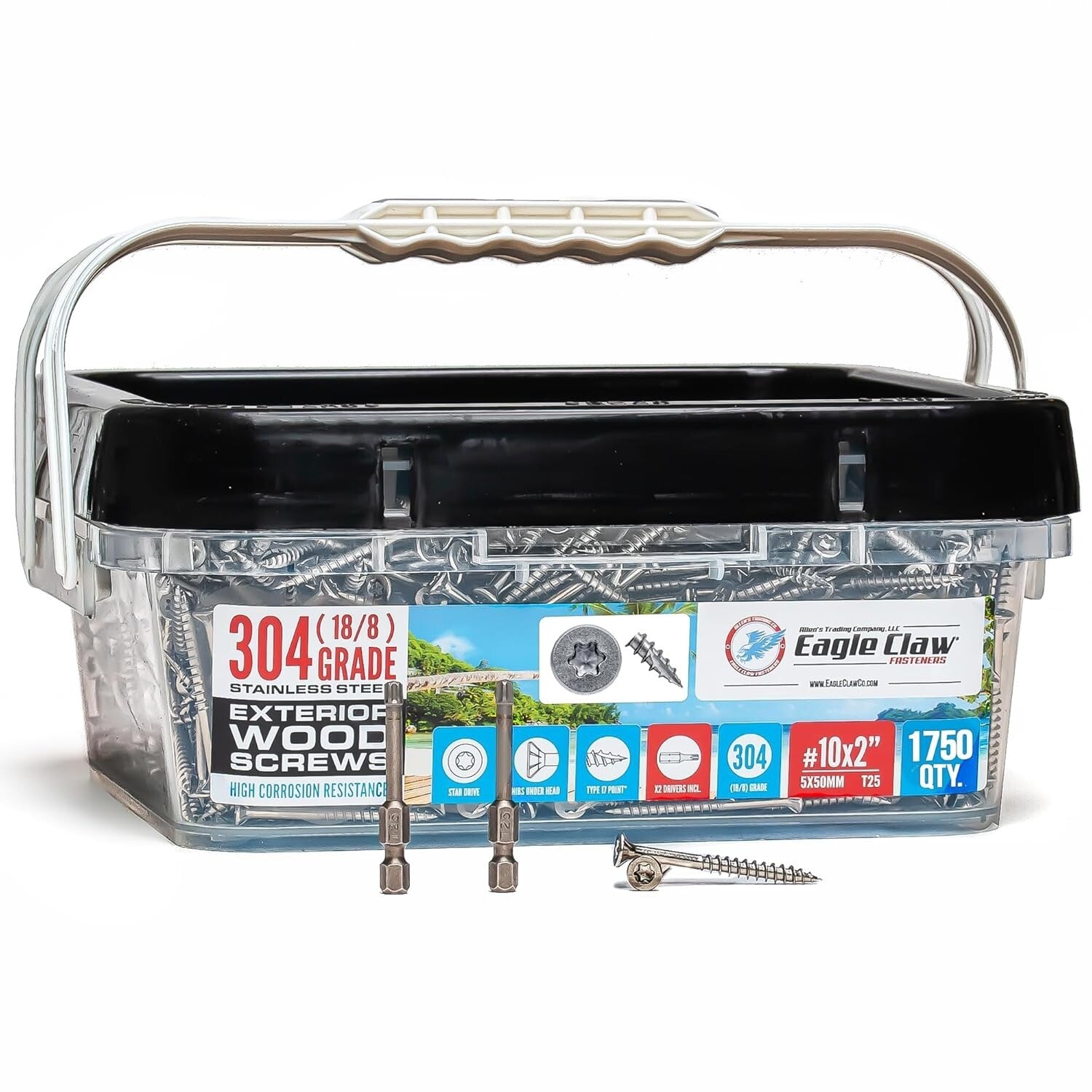 Flat Head 2 Inch Stainless Steel Screws - 1750 Pieces for Durable Woodwork