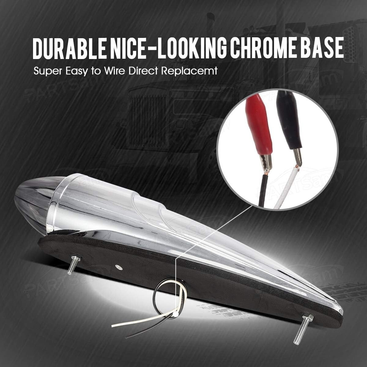 Premium 21 LED Amber Smoke Cab Lights for Kenworth, Peterbilt, & Freightliner