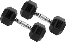 Load image into Gallery viewer, 20LB Rubber Encased Hex Dumbbells - Secure Grip and Floor Protection