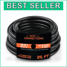 Load image into Gallery viewer, Flexible 14 Gauge 4-Way Trailer Wiring - 25 Ft Multi-Strand Insulated Cord