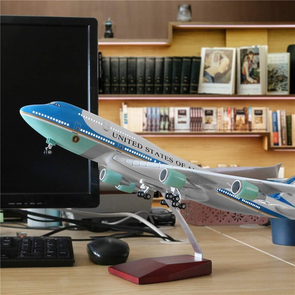 18” Diecast Air Force One Jet Model with LED Light - Perfect for Collectors