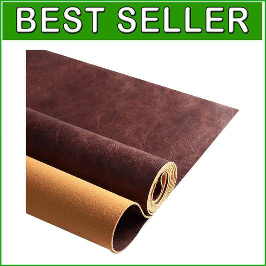 Durable Dark Brown Faux Leather Fabric - 1.2mm, Perfect for Upholstery & Crafts