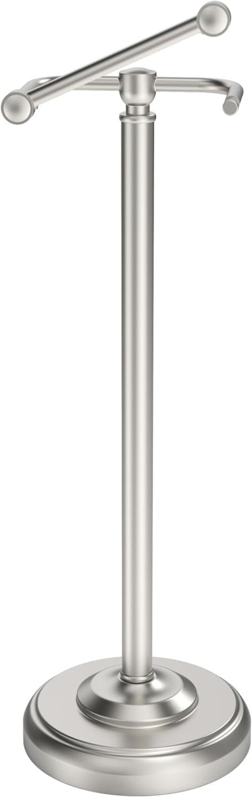 Eco-Friendly Rotating Toilet Paper Holder Stand - Durable Brushed Nickel Finish
