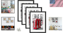 Load image into Gallery viewer, Classic Rectangular Black Frames - Set of 4, Perfect for Home Gallery Displays