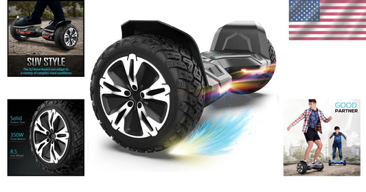 Durable Self-Balancing 8.5" Hoverboard with Bluetooth Speakers and LED Lights
