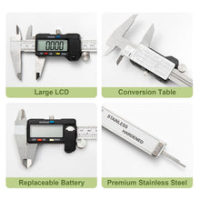 Load image into Gallery viewer, Stainless Steel Digital Caliper with Auto-Off Feature - 0-12" Measurement Range