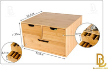 Load image into Gallery viewer, Elegant Extra Large Bamboo Coffee Pod Organizer with Sliding Drawers - 2 Tiers