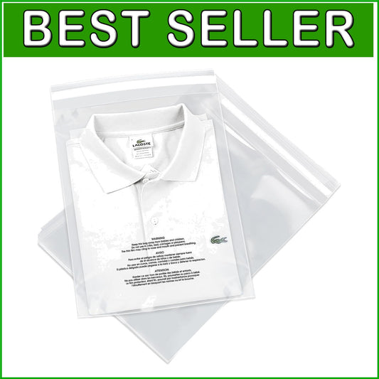 Clear 9" x 12" Poly Bags 1000 Count - Easy Seal for Apparel Shipping & Storage