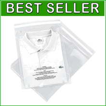 Load image into Gallery viewer, Clear 9" x 12" Poly Bags 1000 Count - Easy Seal for Apparel Shipping &amp; Storage