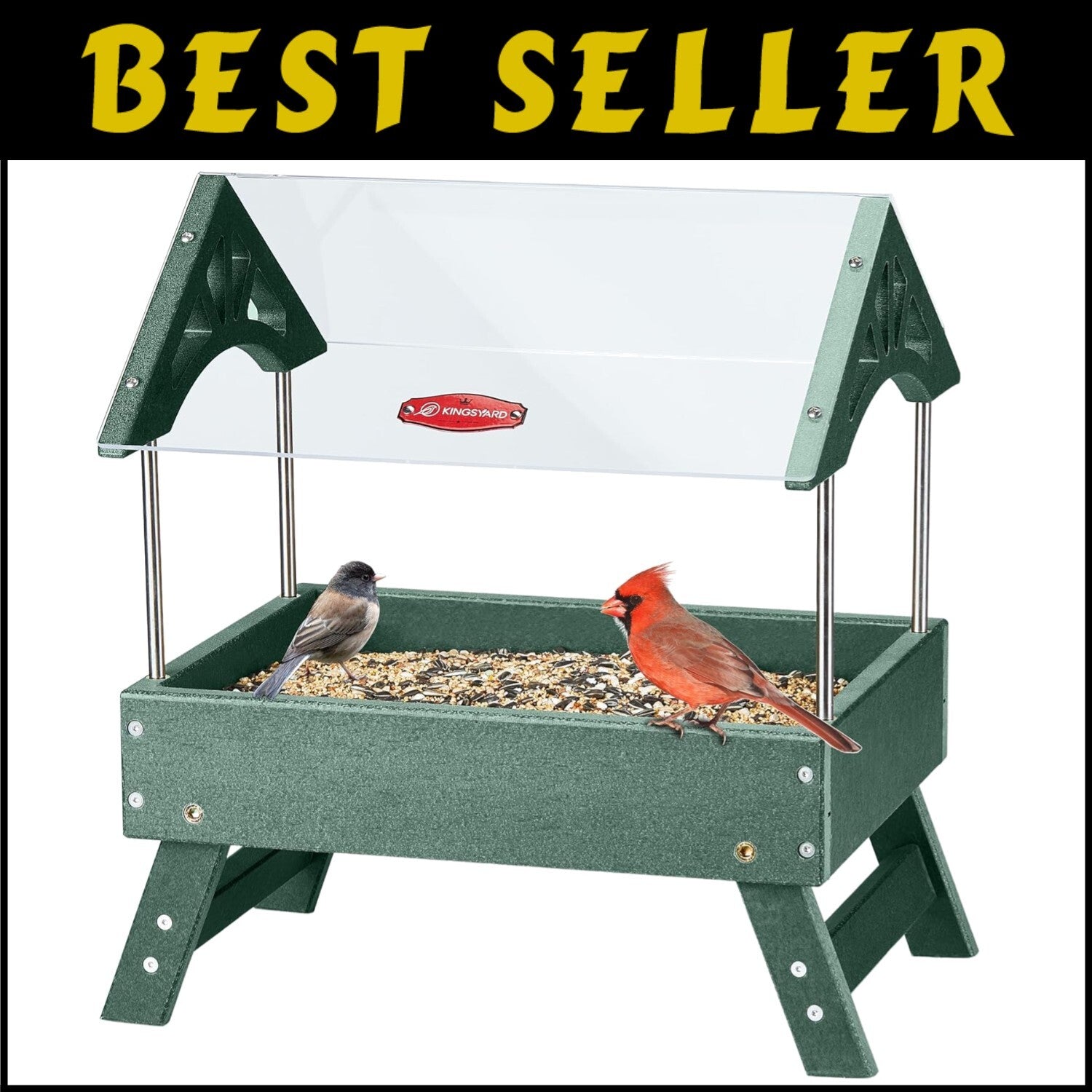 Eco-Friendly Ground Bird Feeder - 5 lbs Capacity for Wild Birds & Squirrels