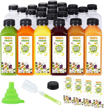 Load image into Gallery viewer, Reusable 16oz Clear Plastic Bottles with Caps - Perfect for Juicing &amp; Smoothies