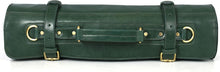 Load image into Gallery viewer, Handcrafted Leather Knife Roll with 10 Slots and Elegant Zipper Pouch for Chefs