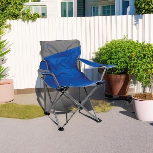 Convenient Quad Camping Chair with Cup Holder & Sturdy Support - 600 lb Capacity