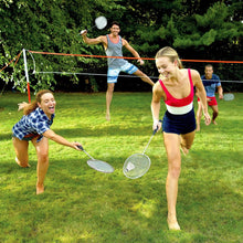 Load image into Gallery viewer, Family-Friendly Badminton Racket Set - Includes 4 Rackets &amp; Shuttlecocks