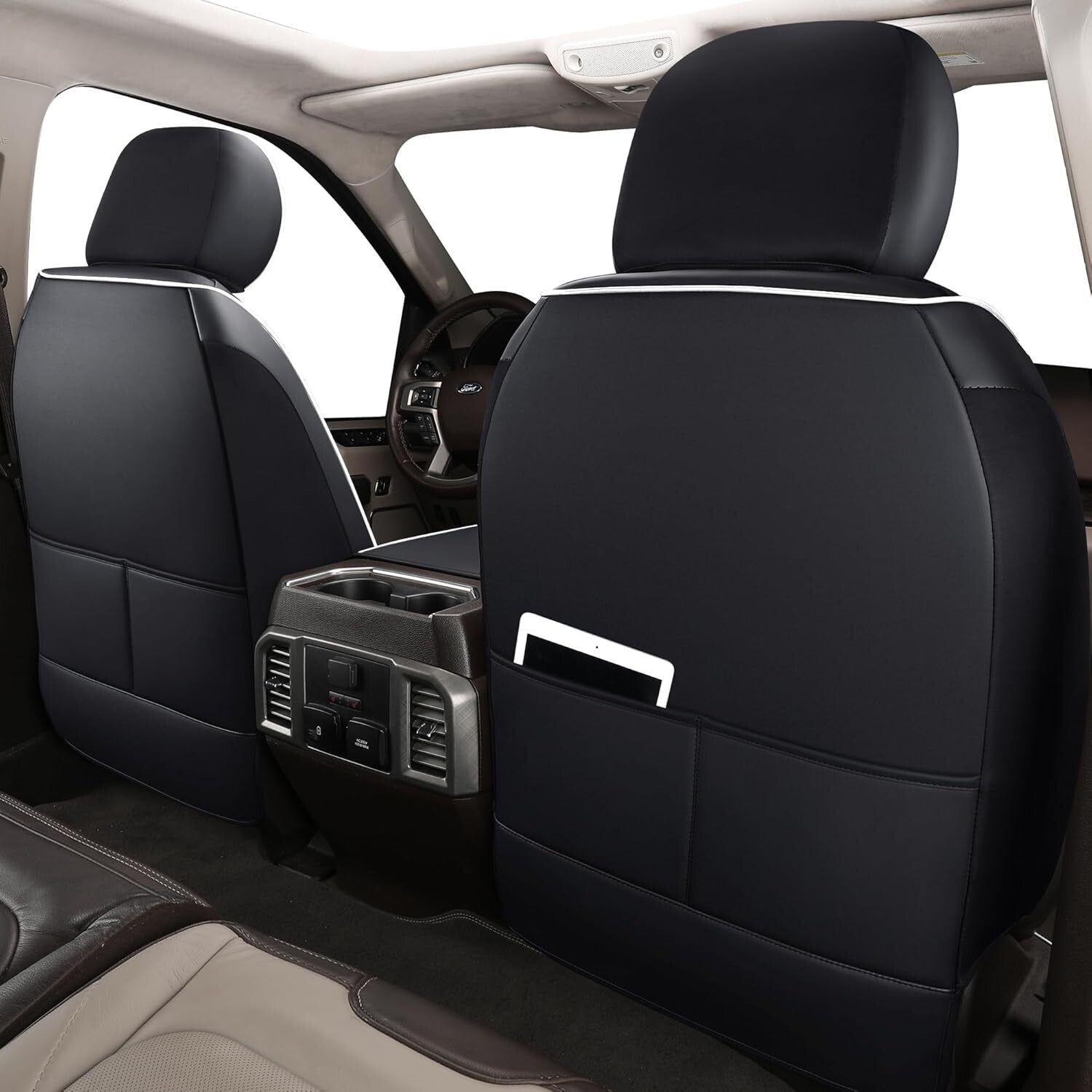 Custom Fit F150 Leather Seat Covers for 2015-2024 Ford SuperCrew XL to Platinum