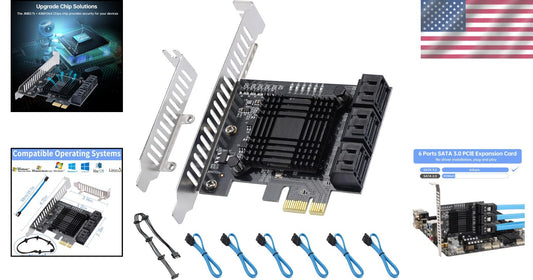 Aluminum Heatsink PCI-E X1 to SATA 3.0 6-Port Controller - Reliable Performance