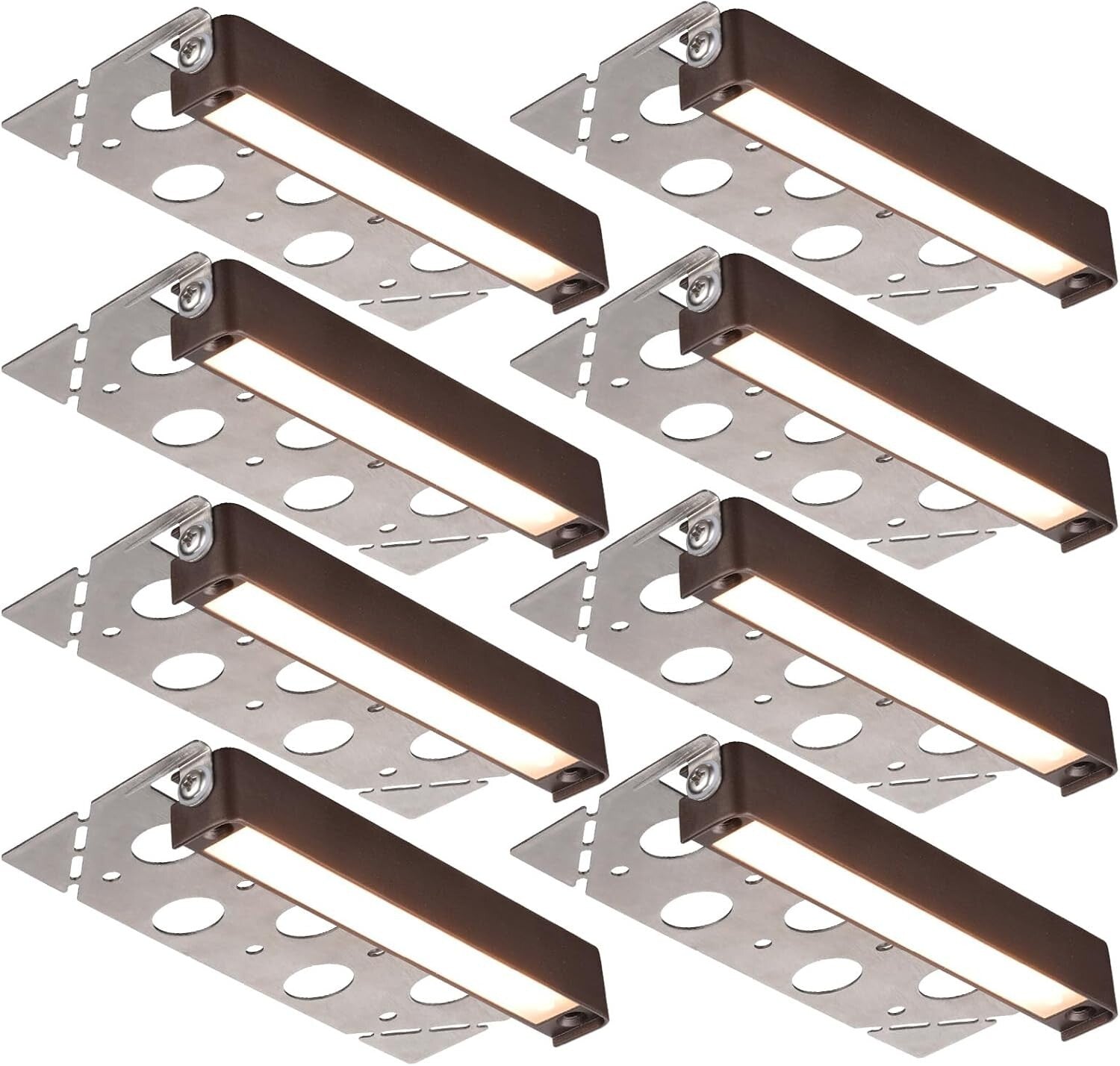 8-Pack 7-Inch Dimmable LED Hardscape Lighting - Soft White Outdoor Step Lights