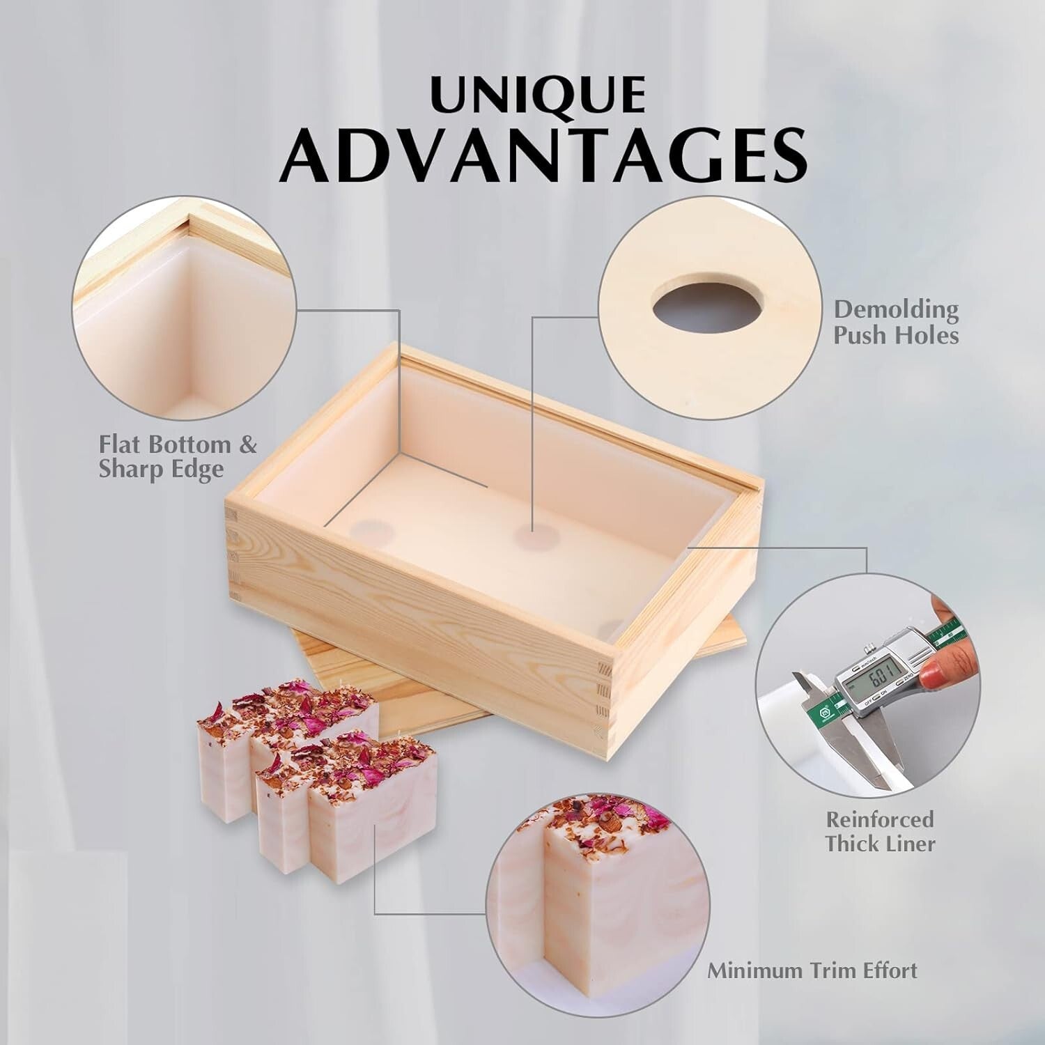 Premium Quality Silicone Soap Mold - 9 Bar Capacity with Easy Demolding Features
