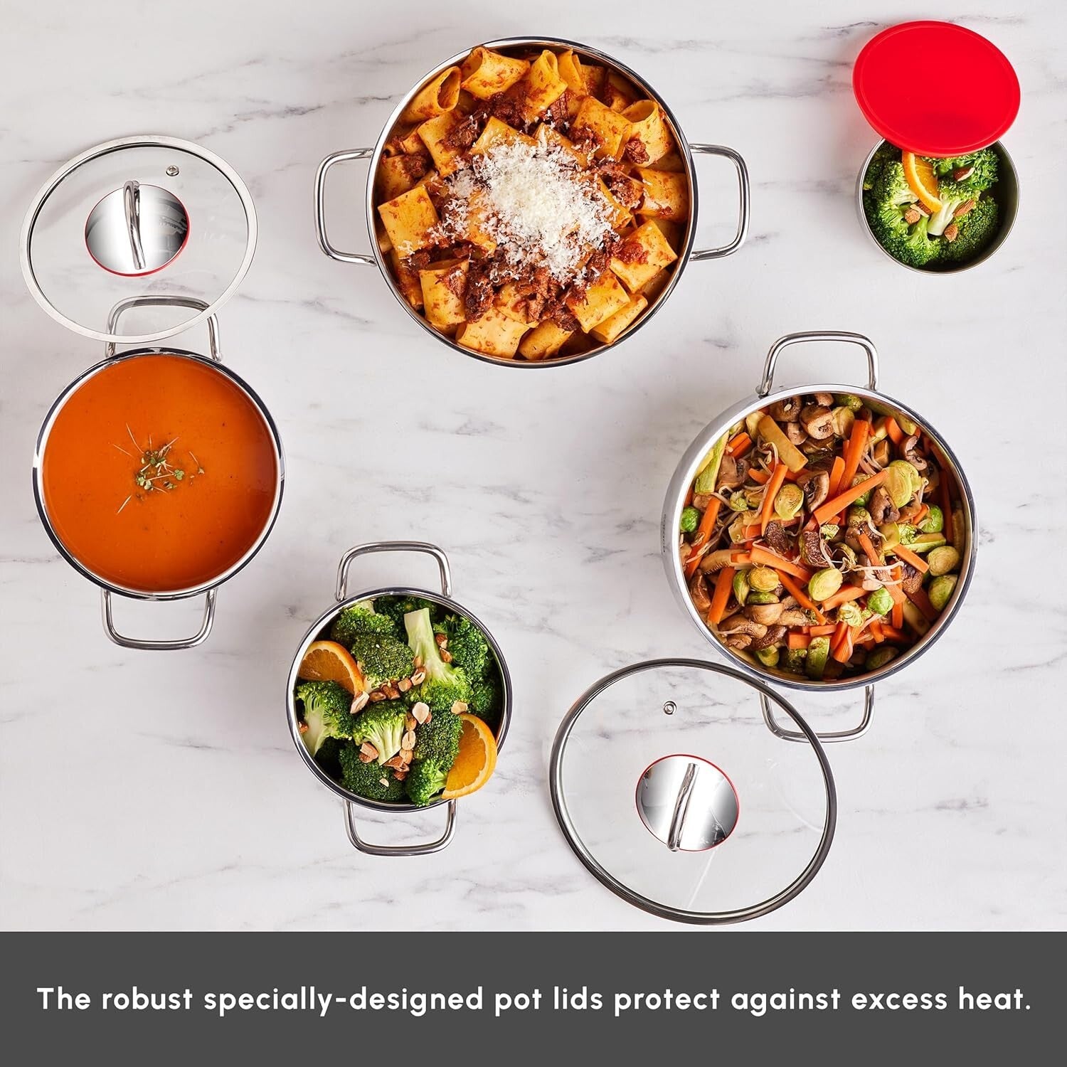 Durable 10-Piece Stainless Steel Cookware Set - Pot, Deep Pot, Casserole & More