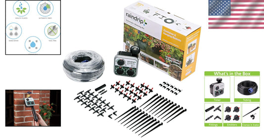 Customizable Timer Drip Irrigation Watering Kit for Containers & Hanging Baskets