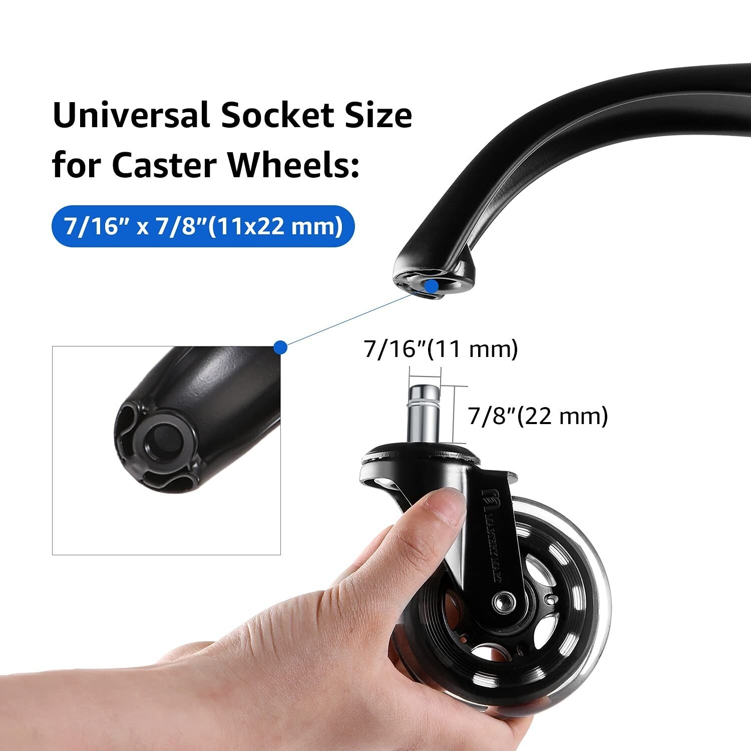 Durable 70 cm Office Chair Base Replacement - Secure and Stylish in Matte Black