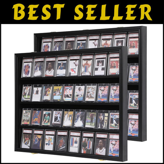 36 Graded Sports Card Display Frames - UV-Protected and Sturdy Case 2 Pack