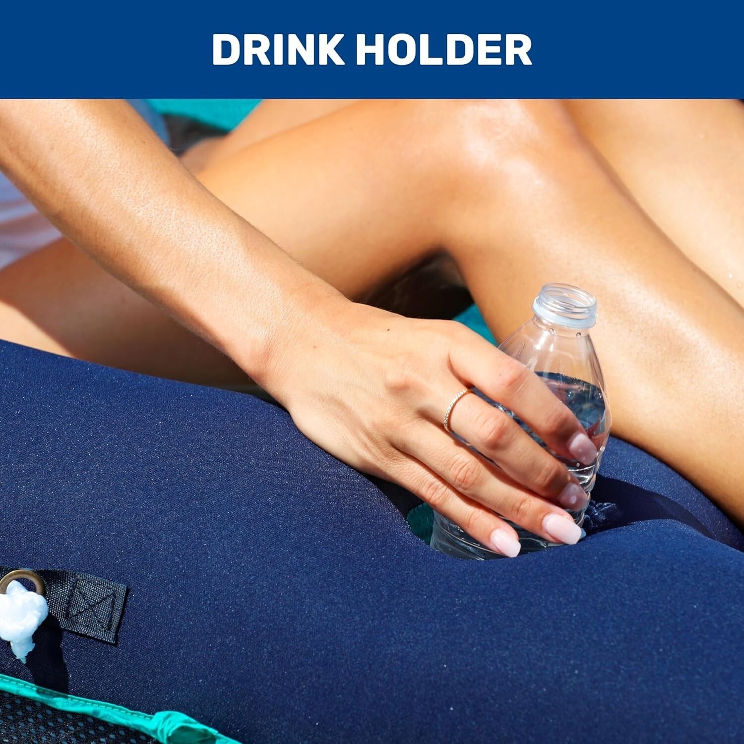 Oversized Comfort Pool Float - Inflatable with Headrest, Canopy & Cup Holder