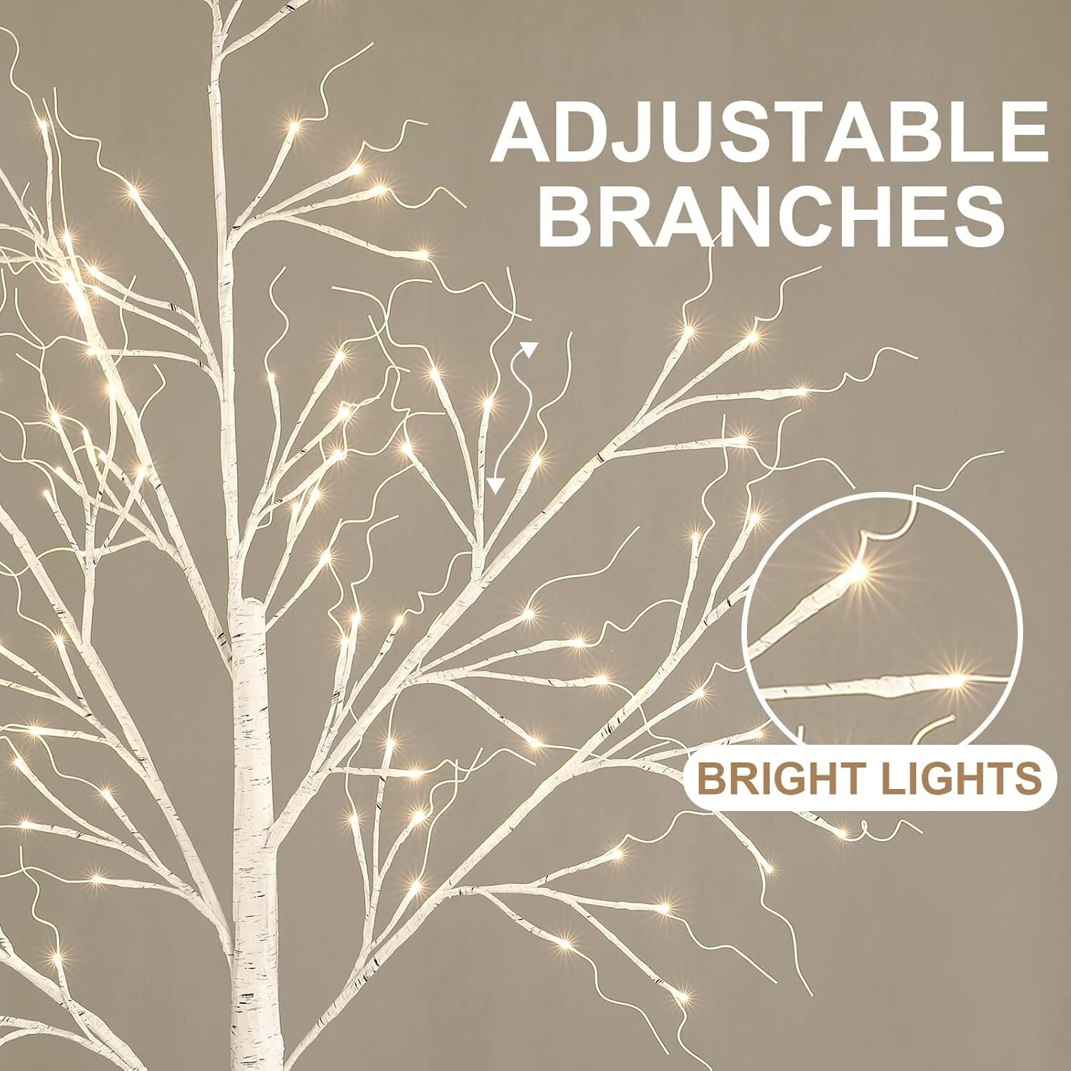 Enchanting 6FT LED Birch Tree with 120 Light Sources - Perfect for Holidays