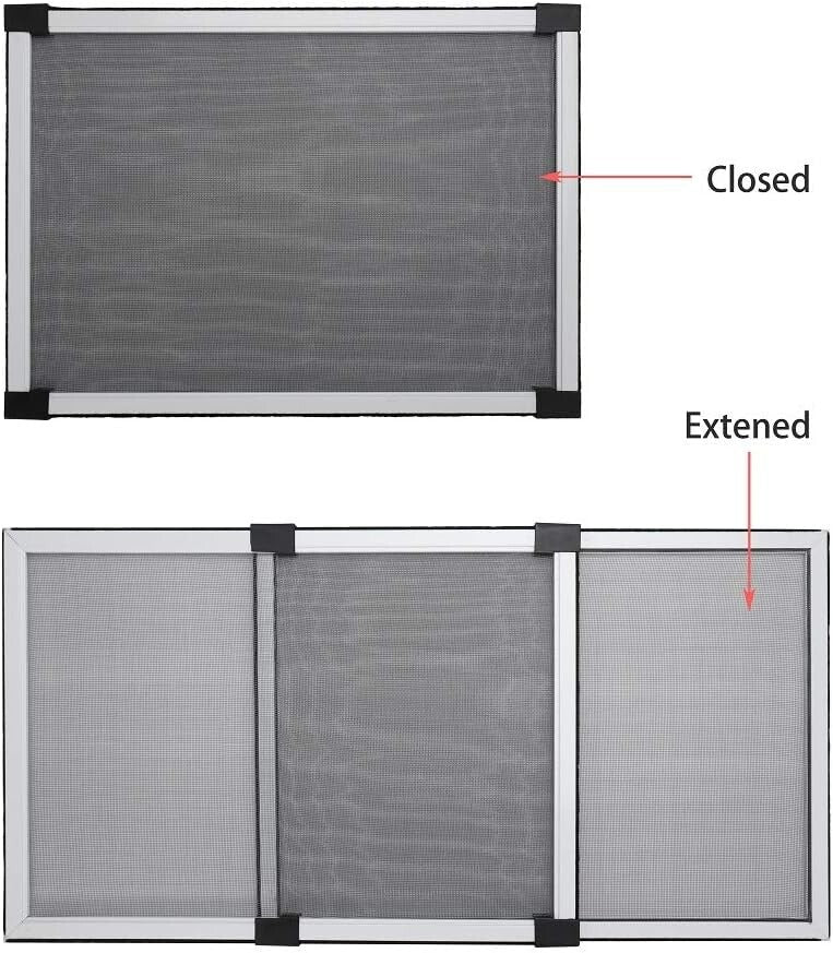 Durable 2-Pack Expandable Window Screens 15.74''H x 21-40''W - Tool-Free Install
