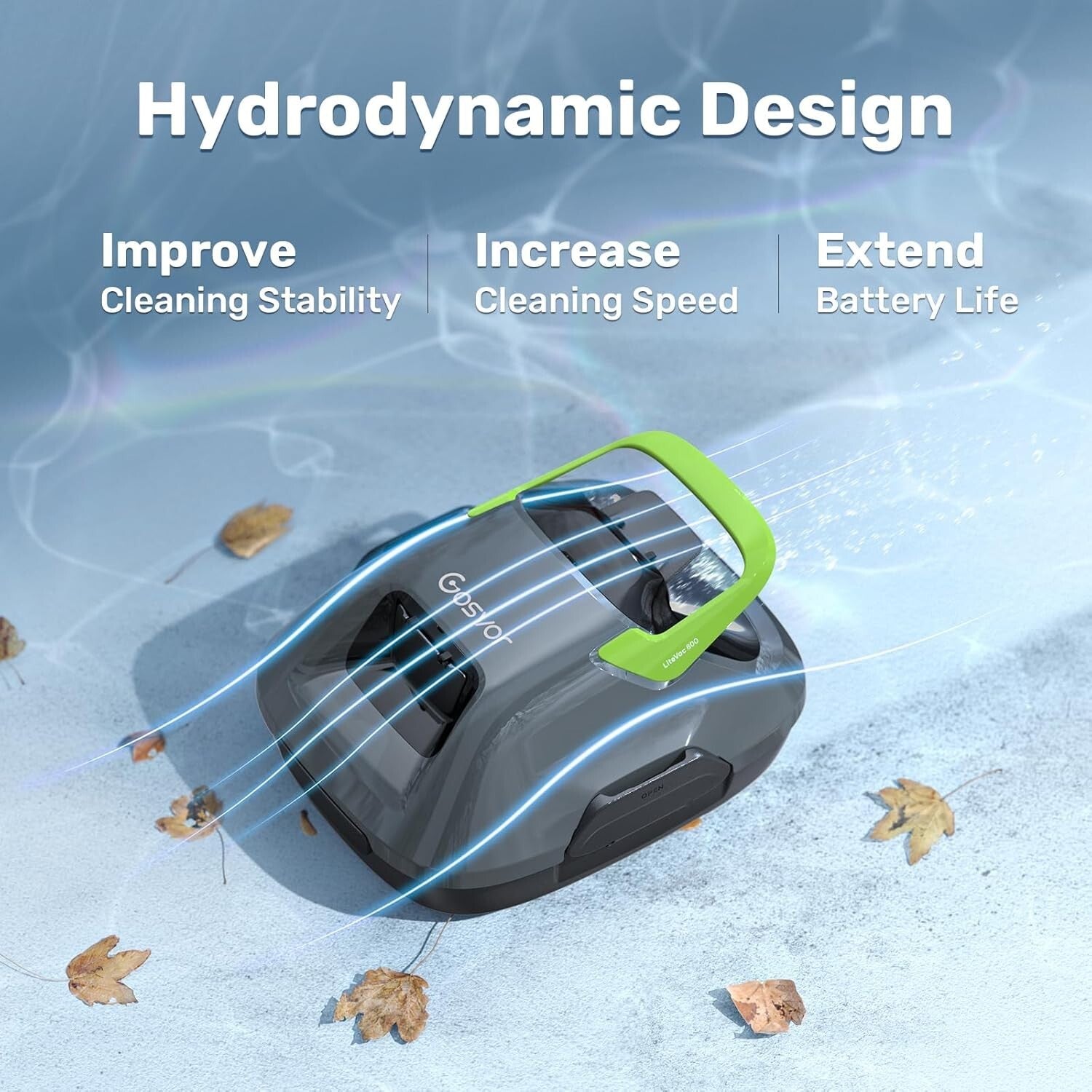 Automatic Cordless Pool Cleaner with Self-Parking - Ideal for Above-Ground Pools