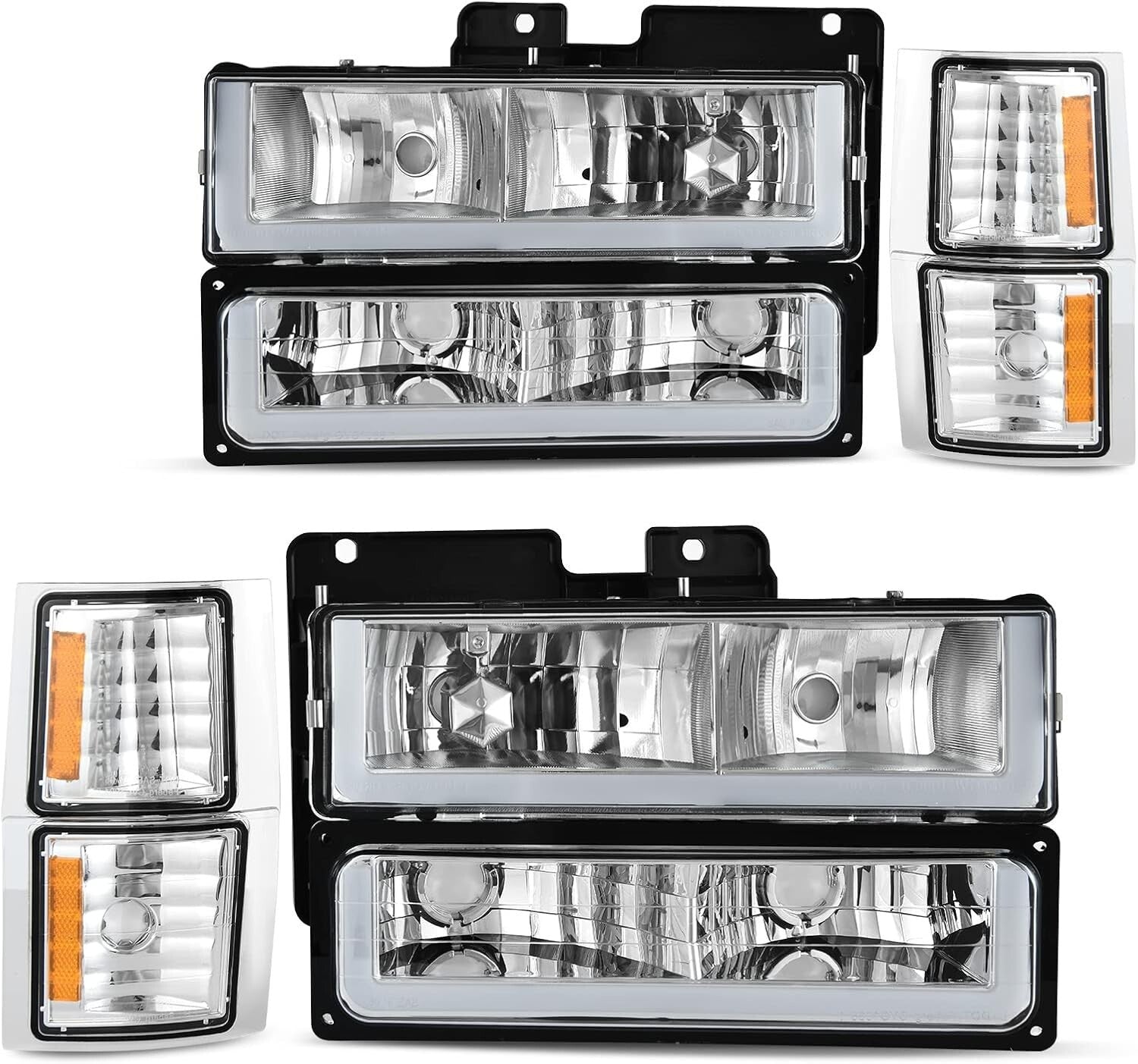 Weather-Sealed LED Headlights for 1994-1999 Chevy C/K Series, Impact-Resistant