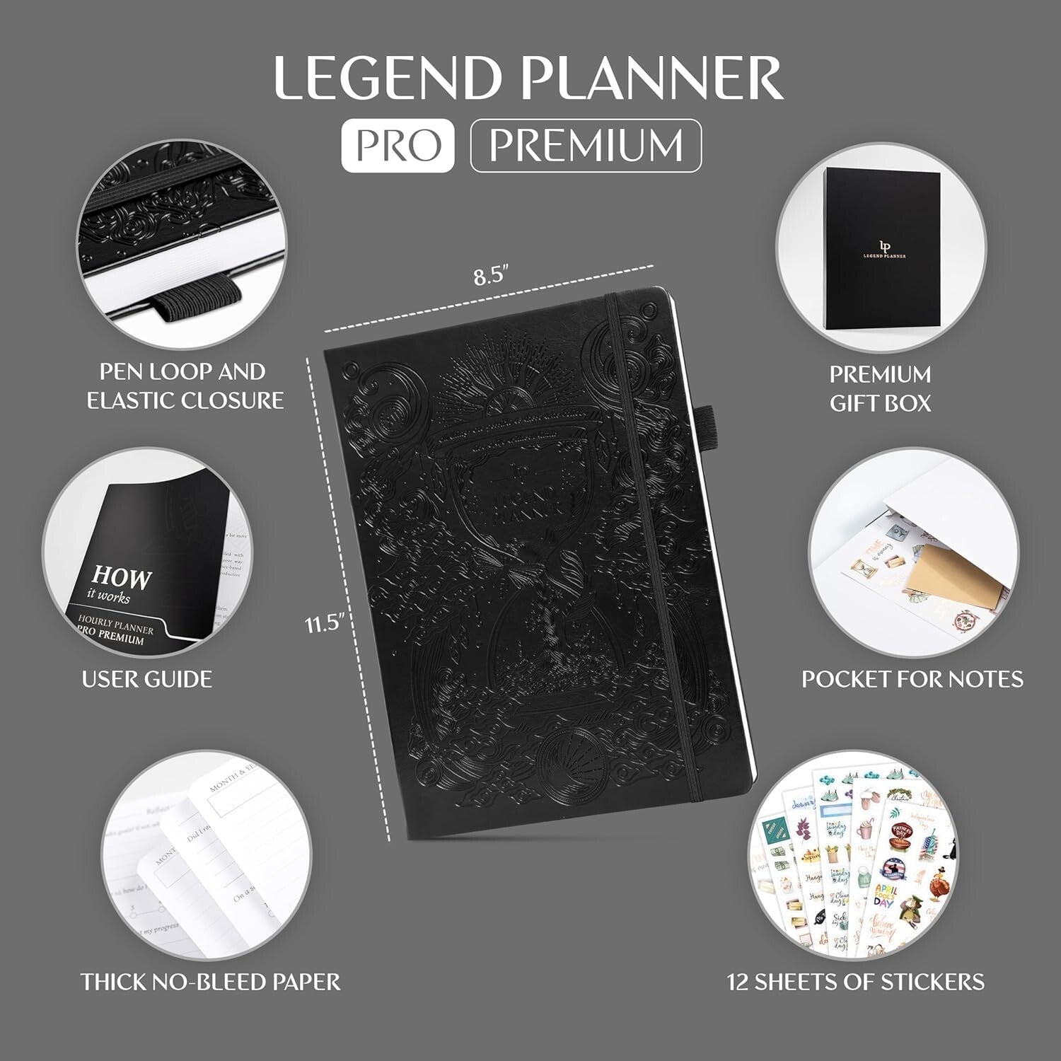 Elegant A4 Undated Schedule Planner with Stickers – Daily & Monthly Organizer