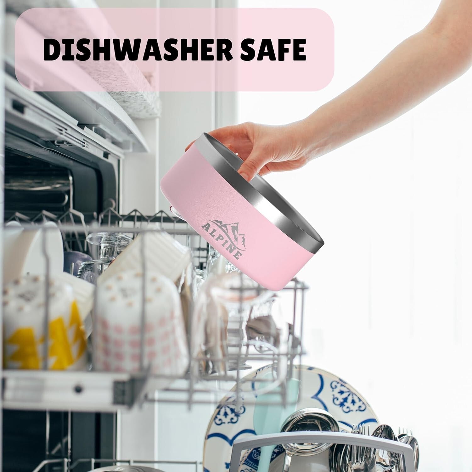 Set of 2 Non-Slip Stainless Steel Dog Bowls - 32 Oz Insulated & Dishwasher Safe