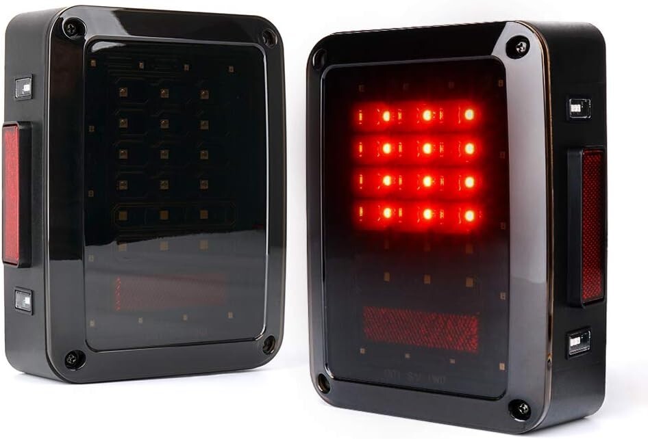 Smoked LED Taillights for Jeep Wrangler 2007-2018 - Unmatched Visibility & Style