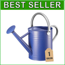 Load image into Gallery viewer, Navy Metal Watering Can with Ergonomic Design – A Decor &amp; Gardening Essential