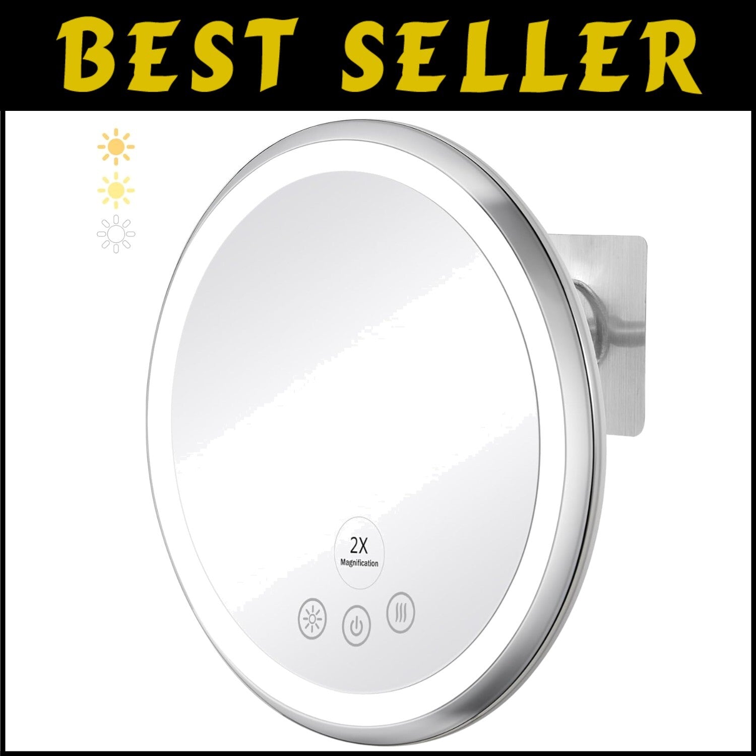 Anti-Fog Heated Shower Mirror with Adjustable Lighting - Perfect for Shaving