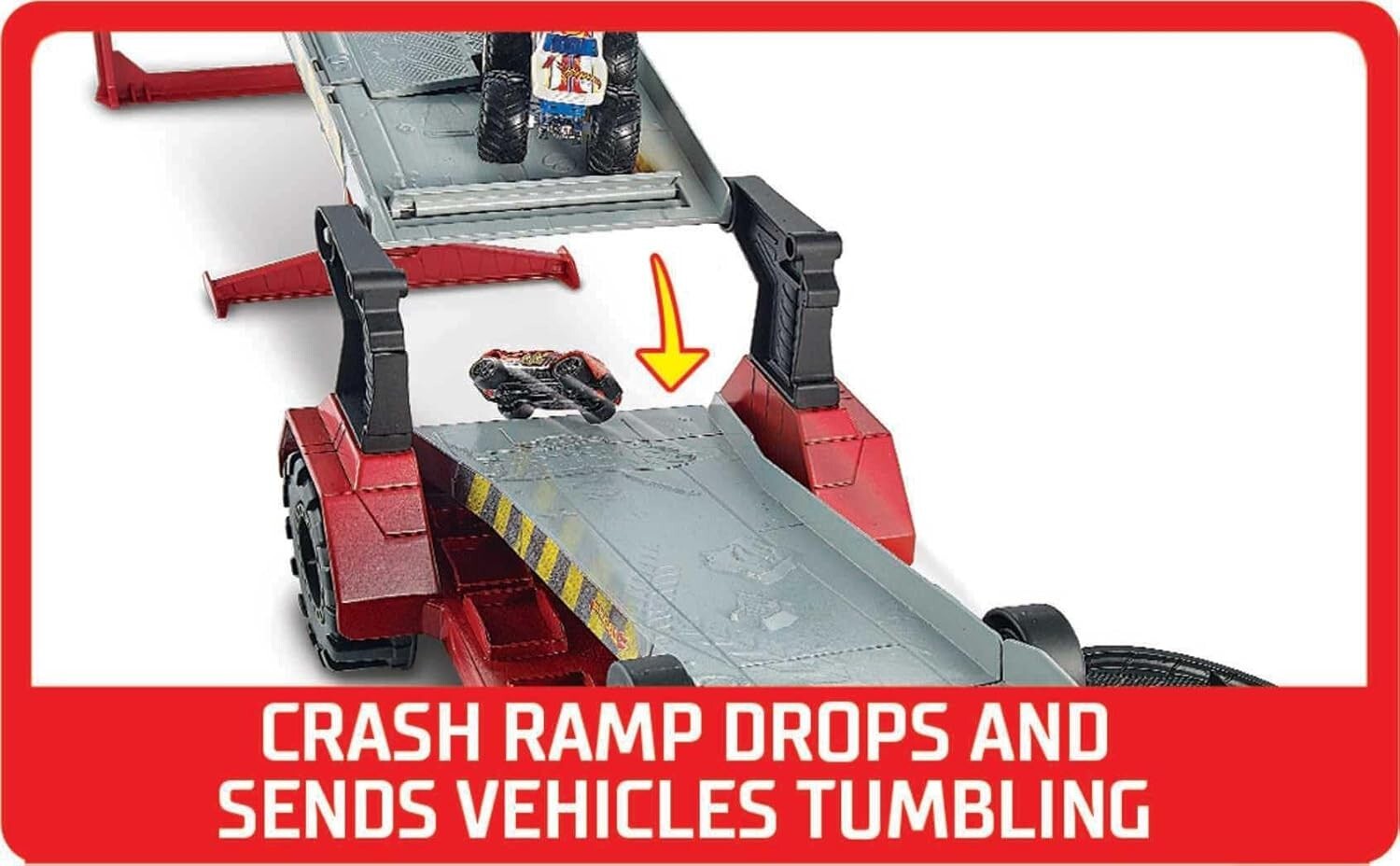 Exciting Monster Truck Racing Playset - 1:64 Scale with Trophy Cup & Transporter