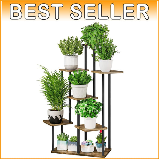 Durable 7-Tier Plant Rack with Anti-Slip Base for Secure Indoor Plant Display
