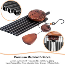Load image into Gallery viewer, Serene 37-Inch Black Aluminum Wind Chimes - Perfect for Outdoor Relaxation