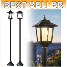 Load image into Gallery viewer, Rotating 63-Inch Solar Garden Lights - 2 Pack Waterproof with Automatic On/Off