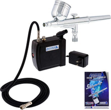 Load image into Gallery viewer, Precision Gravity Feed Airbrush System with Lightweight Mini Compressor Included