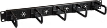 Load image into Gallery viewer, Efficient 1U 19" Cable Organizer: Rack Mount with D-Ring Hooks &amp; Pass-Through